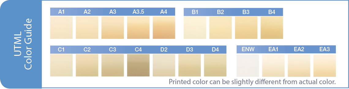 Zirconia UTML Color Guide